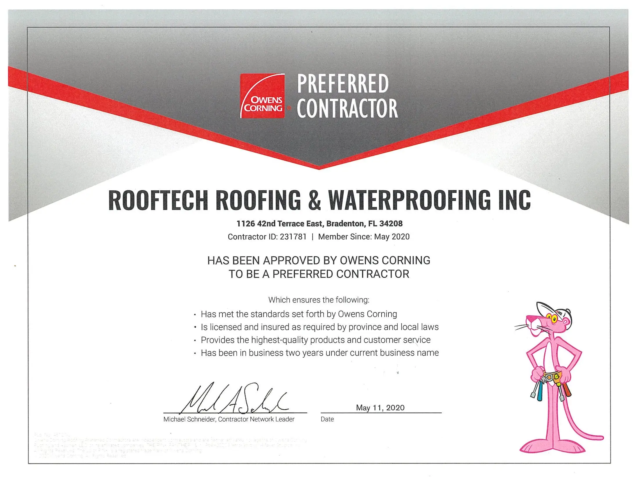 rooftech roofing and waterproofing oc certification